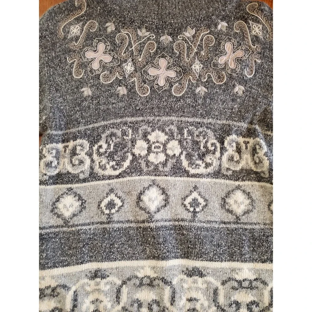 vintage petite sophisticate Silk Angora Lambswool‎ Knit Blue Womens Sweater Med